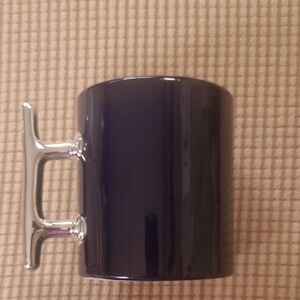 d.e.i. Navy Blue Nautical Mug with Silver Handle